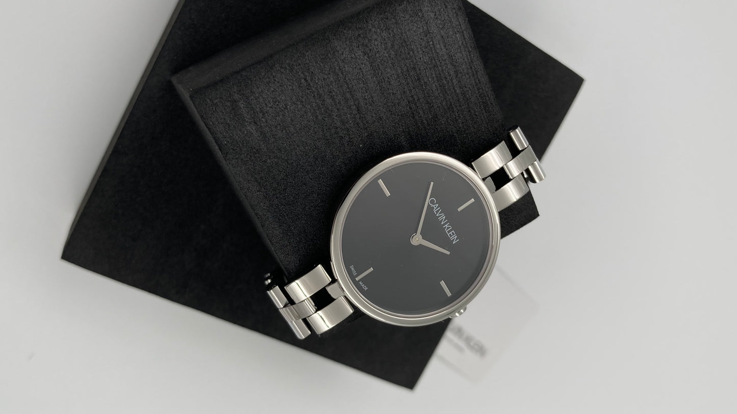 New Swiss Made CALVIN KLEIN Elegance Quartz Black Dial Ladies Watch