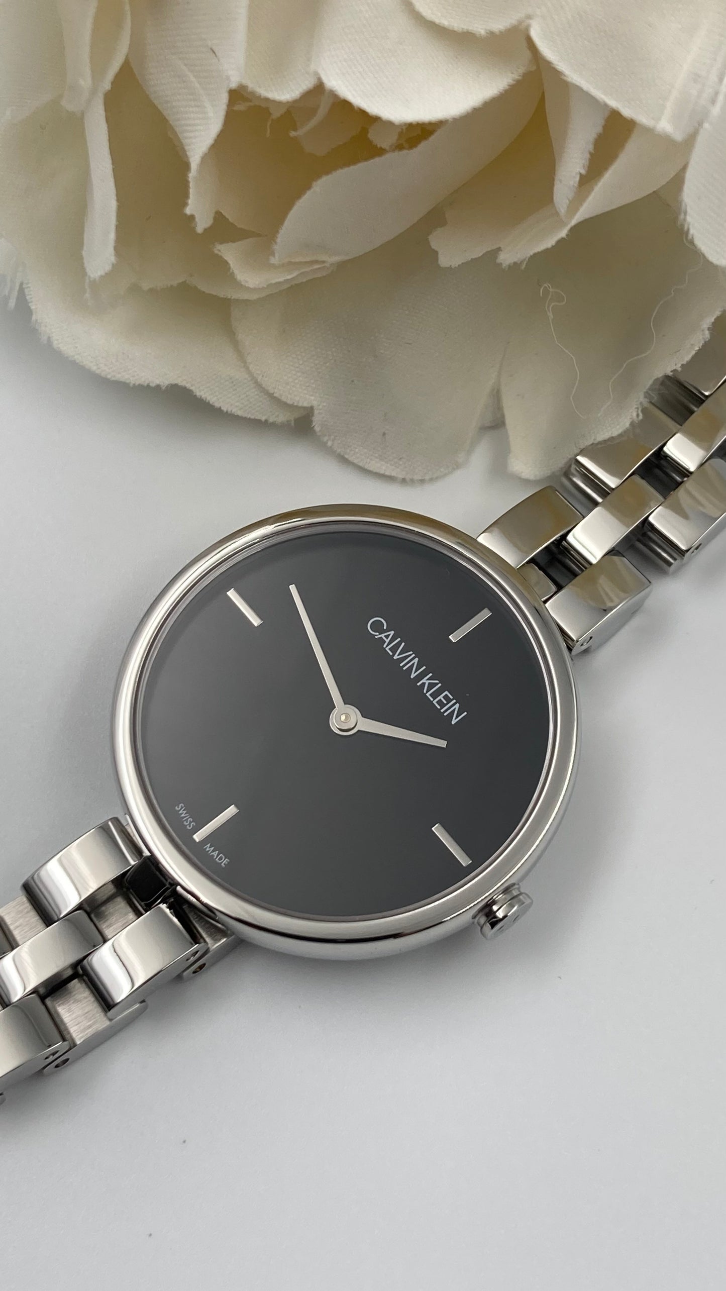 New Swiss Made CALVIN KLEIN Elegance Quartz Black Dial Ladies Watch