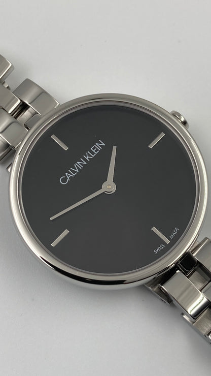 New Swiss Made CALVIN KLEIN Elegance Quartz Black Dial Ladies Watch