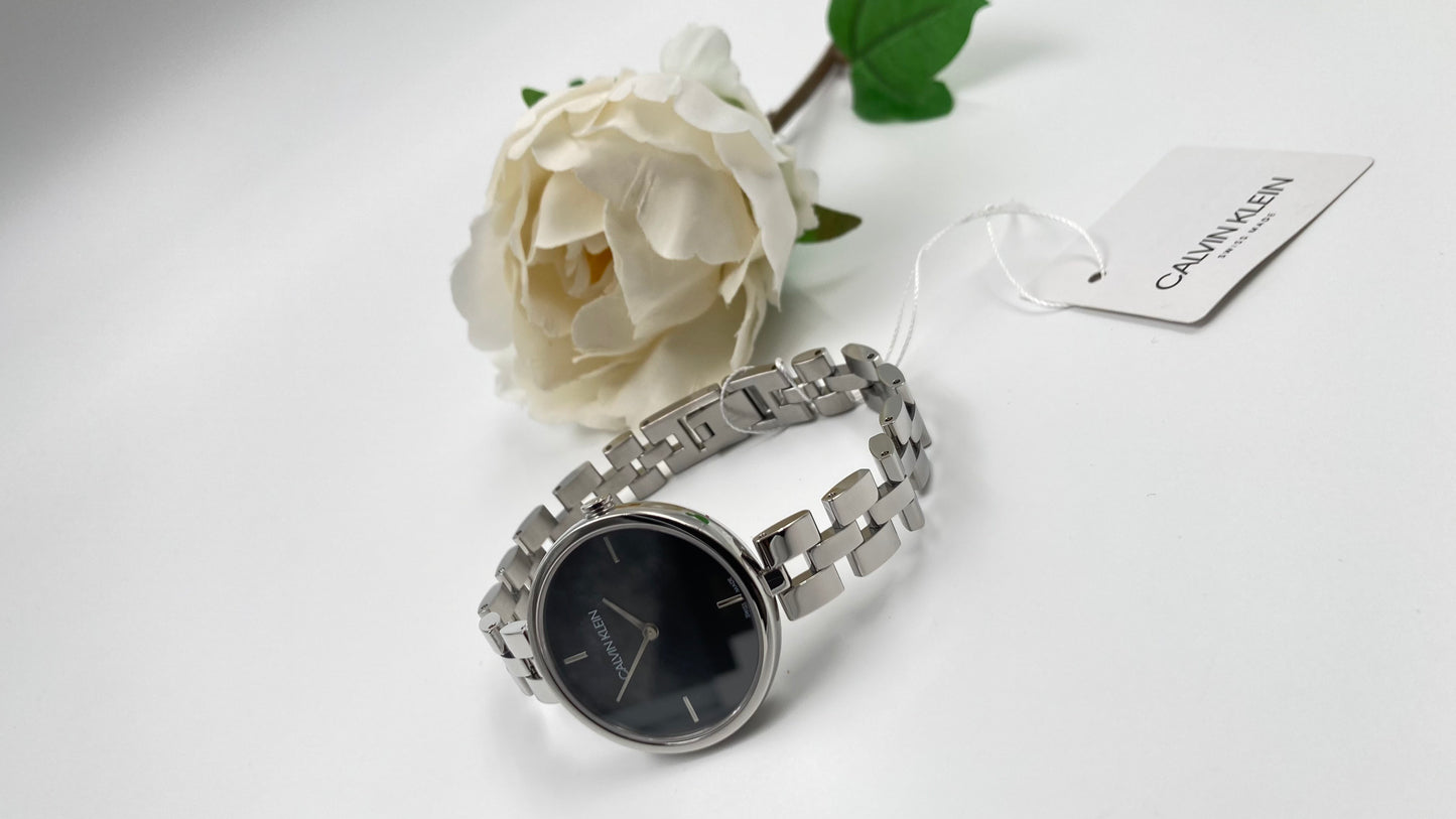 New Swiss Made CALVIN KLEIN Elegance Quartz Black Dial Ladies Watch