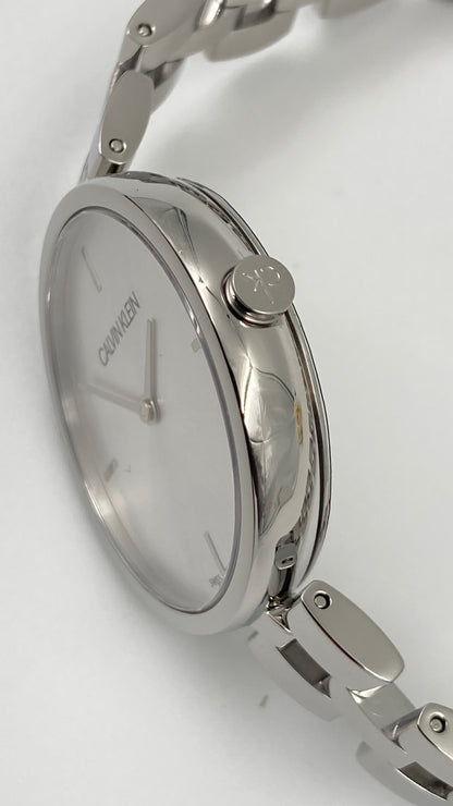 New Swiss Made CALVIN KLEIN Elegance Quartz Silver Dial Ladies Watch
