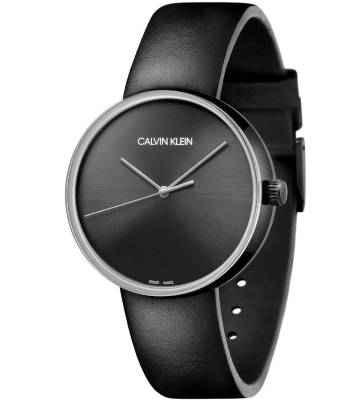 New Swiss Made CALVIN KLEIN Clear Top Black Dial Ladies Quartz Watch