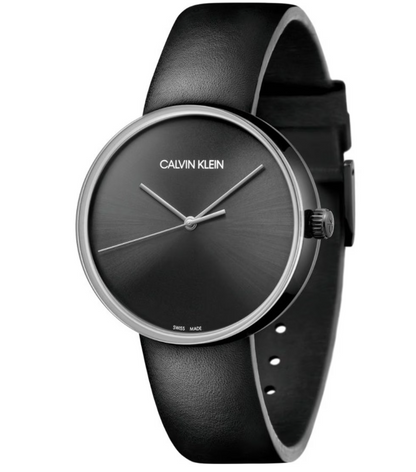 New Swiss Made CALVIN KLEIN Clear Top Black Dial Ladies Quartz Watch