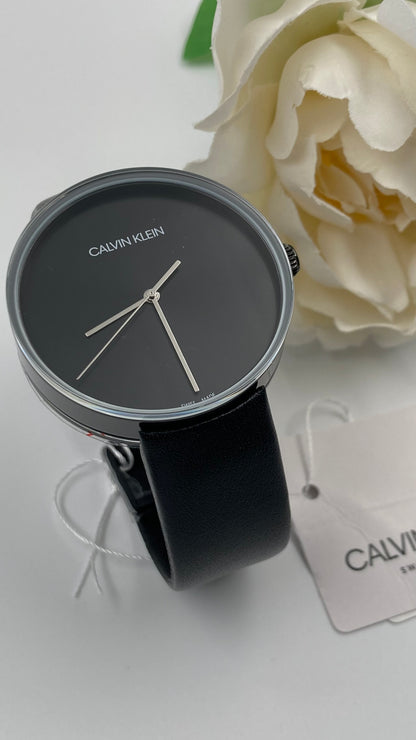 New Swiss Made CALVIN KLEIN Clear Top Black Dial Ladies Quartz Watch