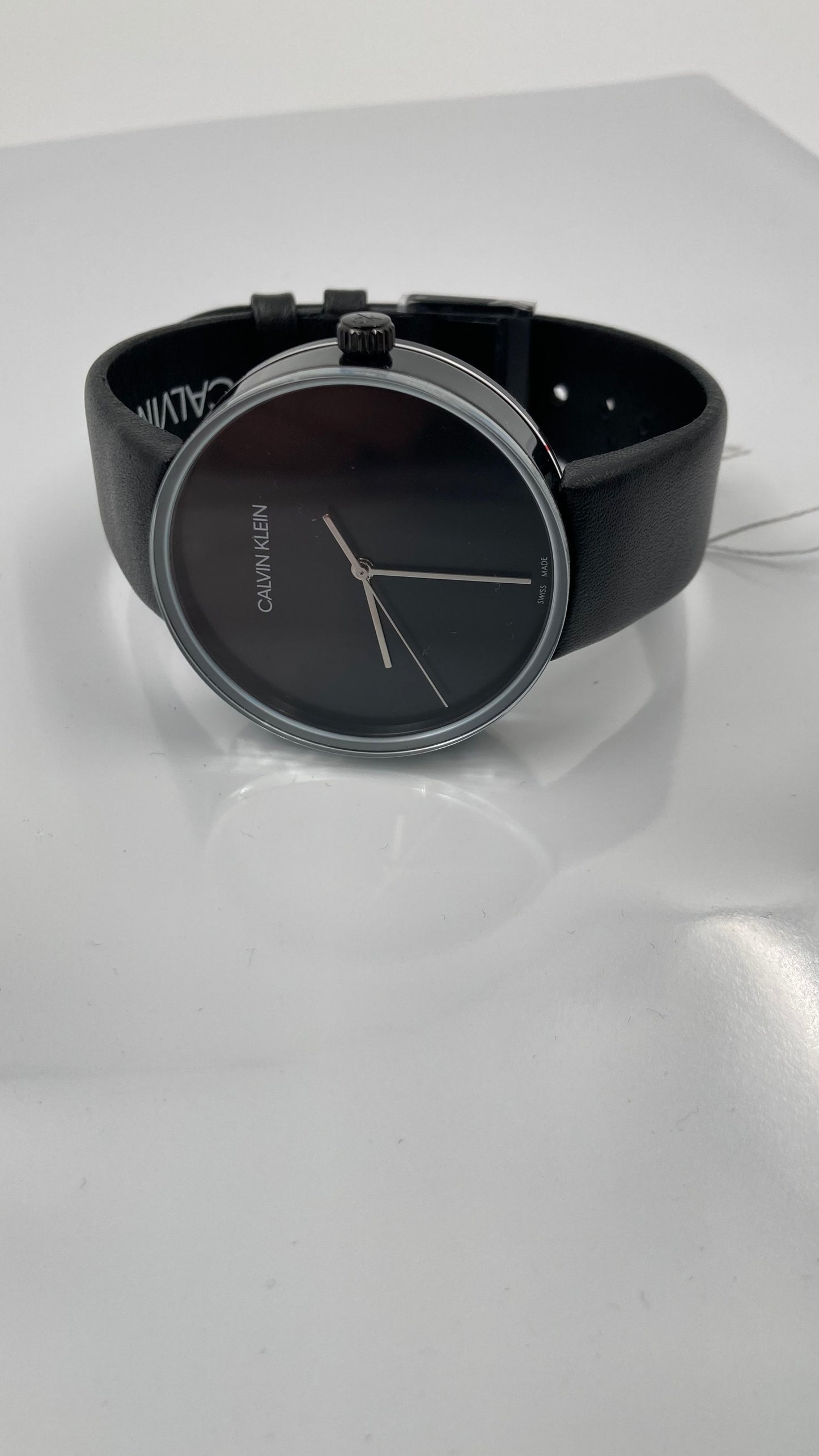 New Swiss Made CALVIN KLEIN Clear Top Black Dial Ladies Quartz Watch