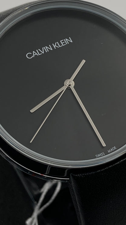 New Swiss Made CALVIN KLEIN Clear Top Black Dial Ladies Quartz Watch