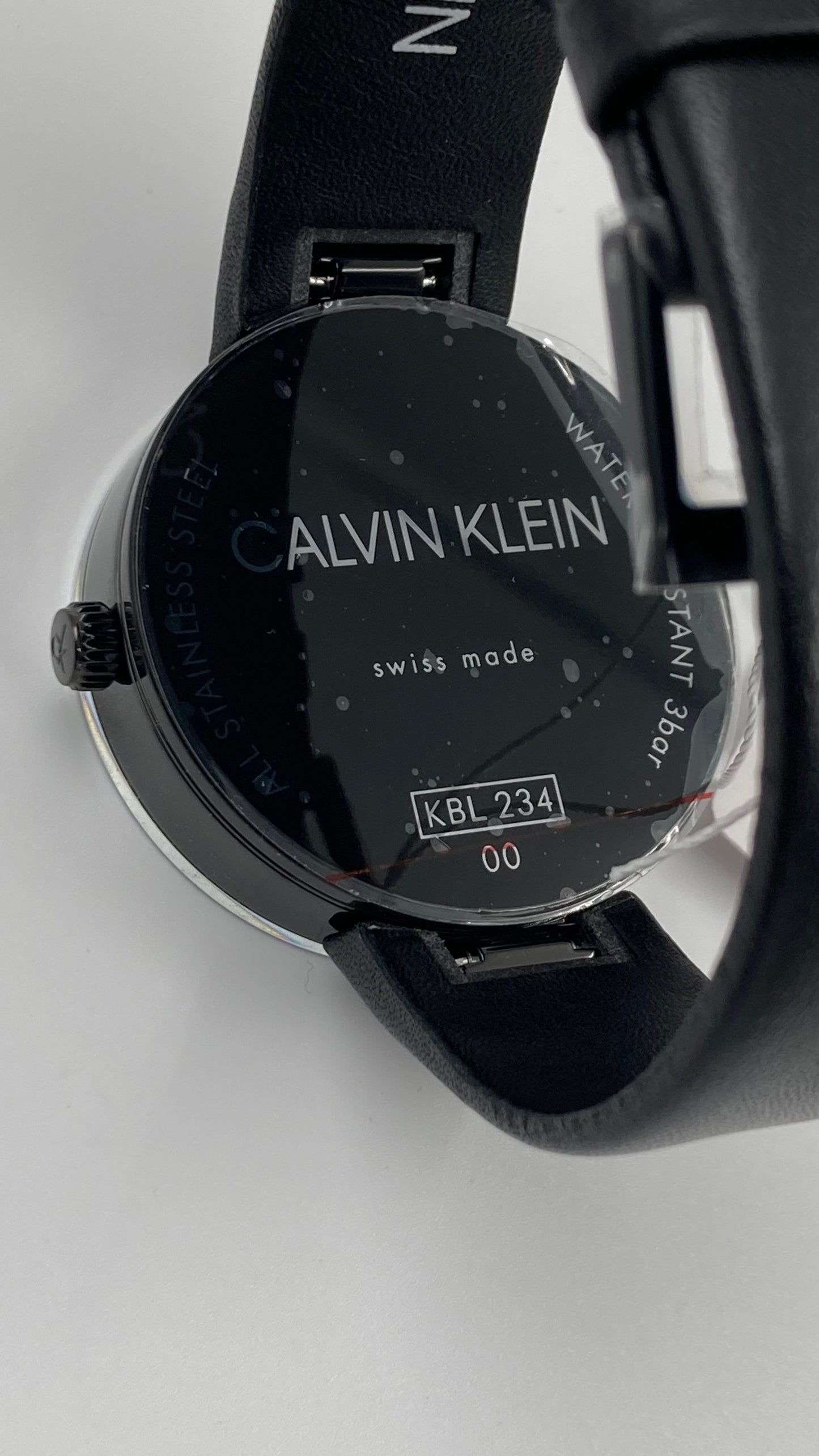 New Swiss Made CALVIN KLEIN Clear Top Black Dial Ladies Quartz Watch