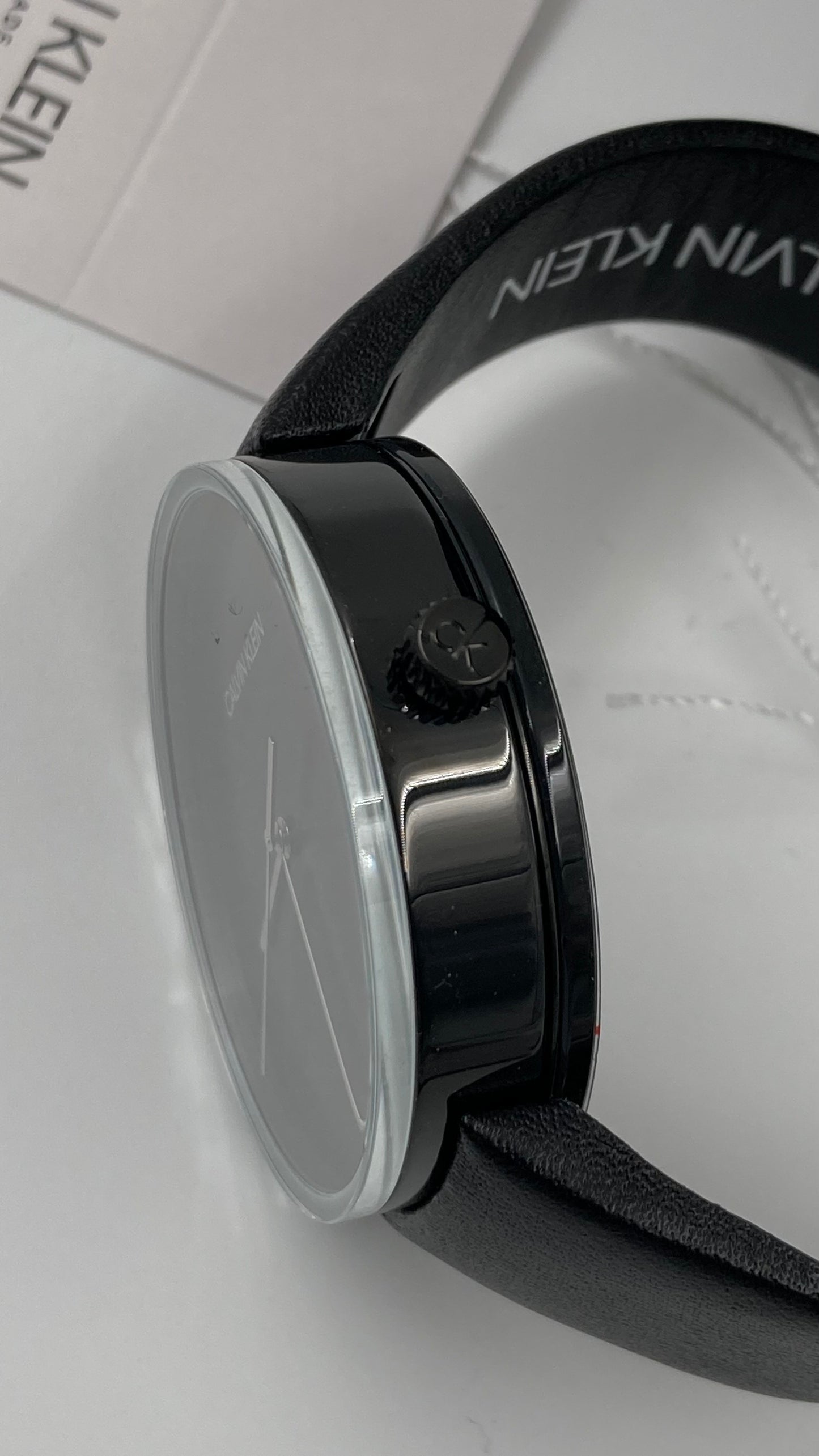 New Swiss Made CALVIN KLEIN Clear Top Black Dial Ladies Quartz Watch