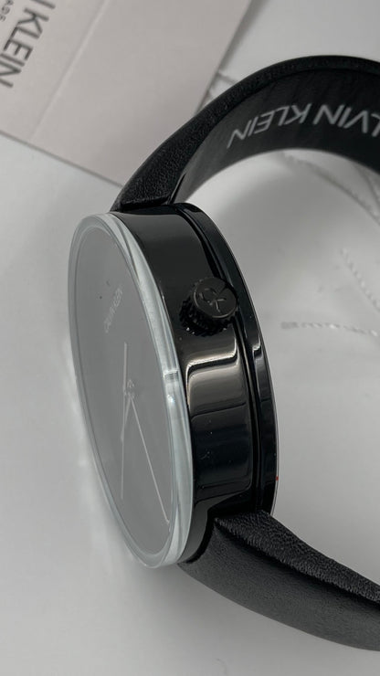 New Swiss Made CALVIN KLEIN Clear Top Black Dial Ladies Quartz Watch