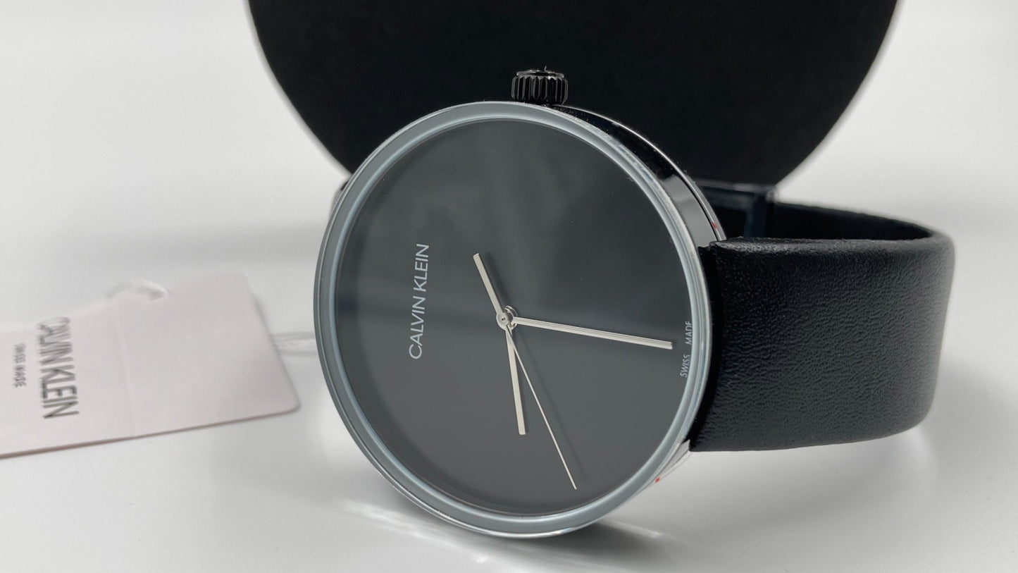 New Swiss Made CALVIN KLEIN Clear Top Black Dial Ladies Quartz Watch