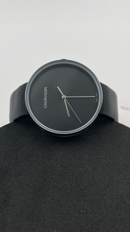 New Swiss Made CALVIN KLEIN Clear Top Black Dial Ladies Quartz Watch