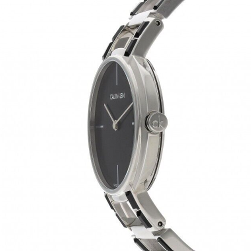 Neue, in der Schweiz hergestellte CALVIN KLEIN „Cheers“ Quarzuhr mit schwarzem Zifferblatt