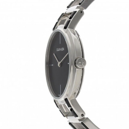 Neue, in der Schweiz hergestellte CALVIN KLEIN „Cheers“ Quarzuhr mit schwarzem Zifferblatt