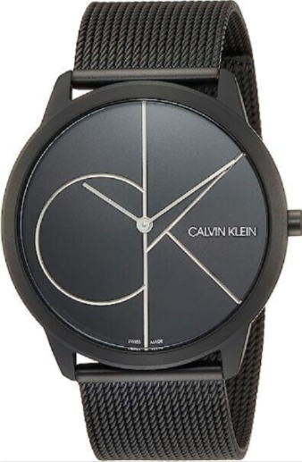 New Swiss Made CALVIN KLEIN Minimal Quartz Black Dial Men's Watch