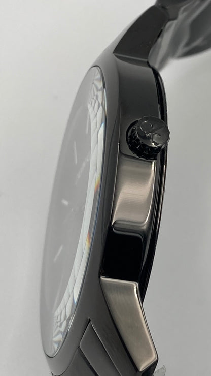 Neue, in der Schweiz hergestellte CALVIN KLEIN City Quartz Herrenuhr mit schwarzem Zifferblatt