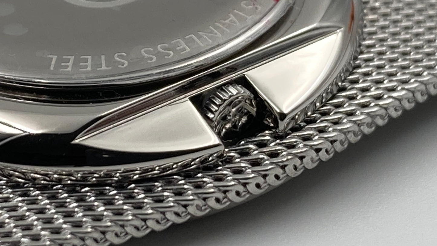 New Swiss Made CALVIN KLEIN Impulsive Black Dial Steel Mesh Ladies Watch