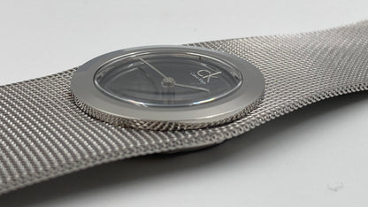 New Swiss Made CALVIN KLEIN Impulsive Black Dial Steel Mesh Ladies Watch