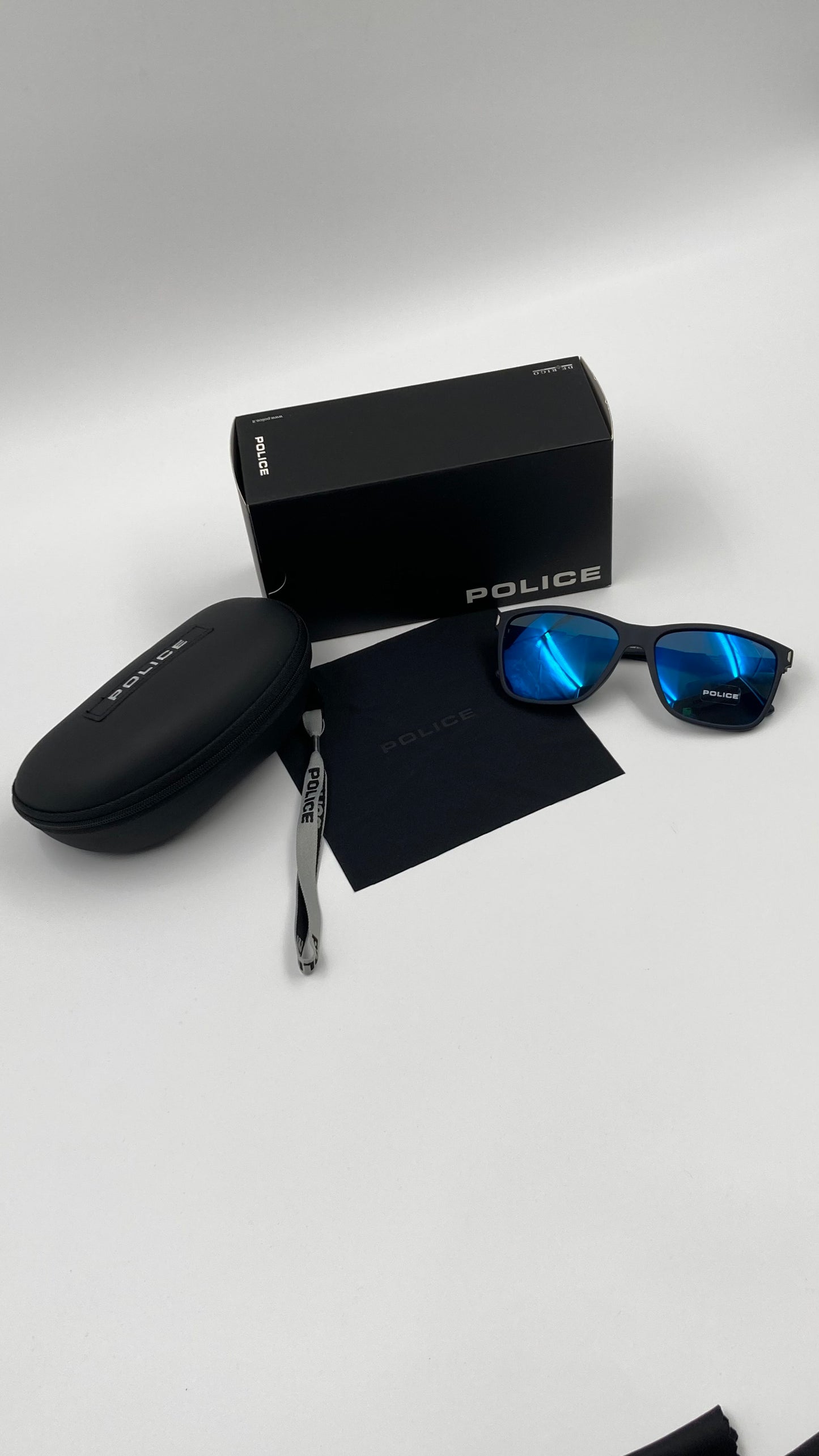 *NEW* POLICE SPL529 SPEED 5892EB RUBBERIZED POLARIZED SUNGLASSES - FULL BLUE