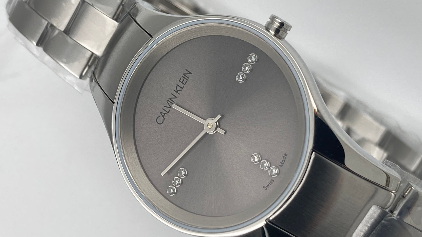 New Swiss Made CALVIN KLEIN Simplicity Quartz Silver Dial Ladies Watch