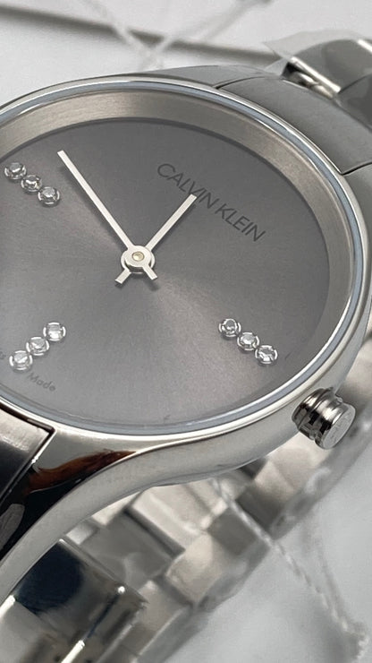New Swiss Made CALVIN KLEIN Simplicity Quartz Silver Dial Ladies Watch