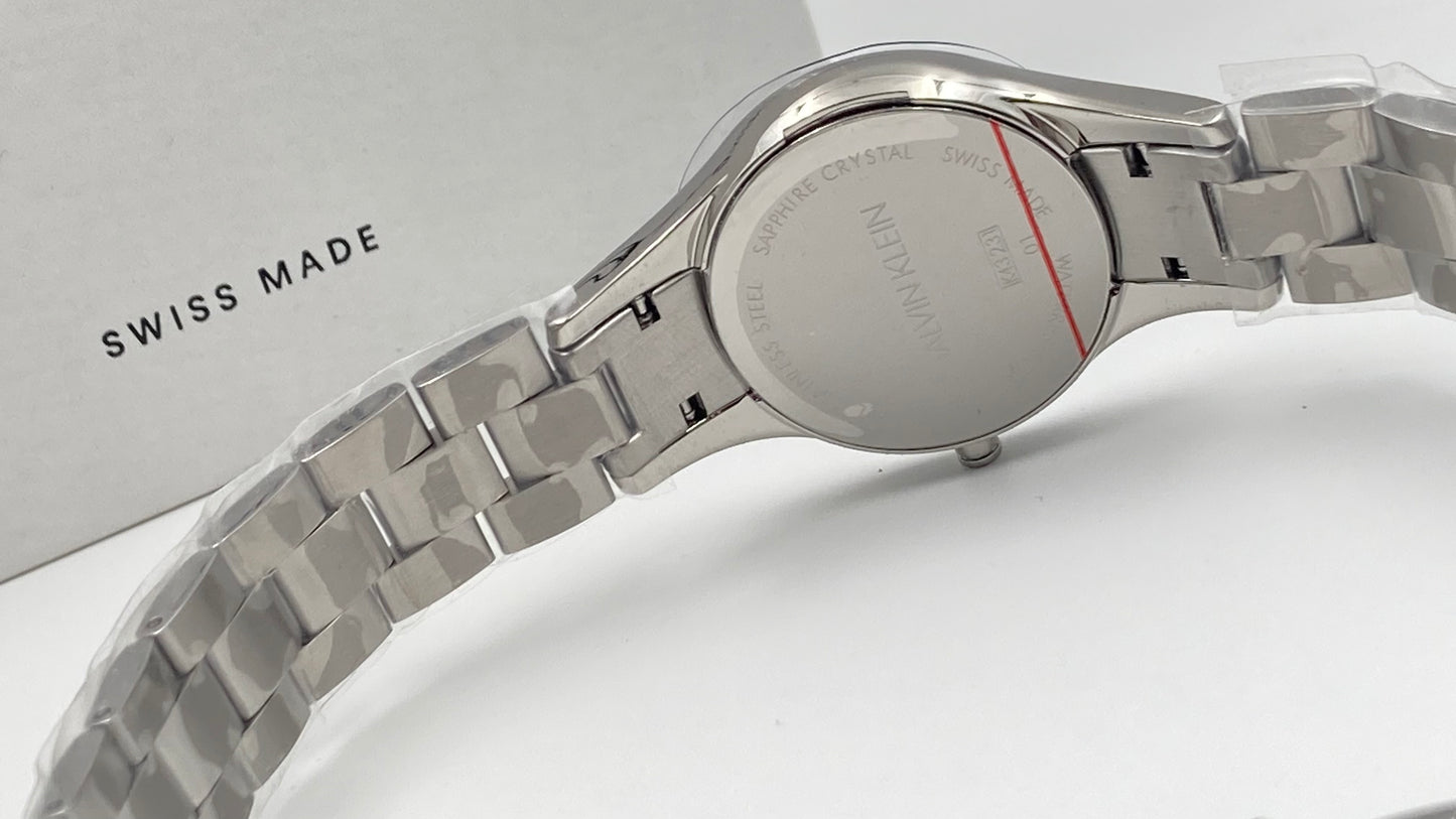 New Swiss Made CALVIN KLEIN Simplicity Quartz Silver Dial Ladies Watch