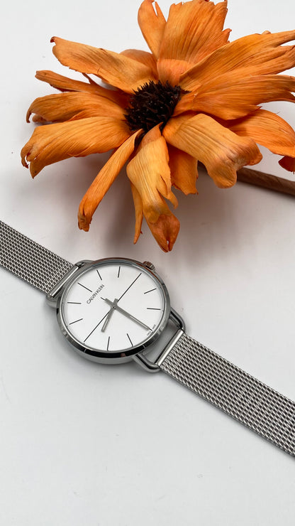 New Swiss Made CALVIN KLEIN Even Quartz White Dial Ladies Watch