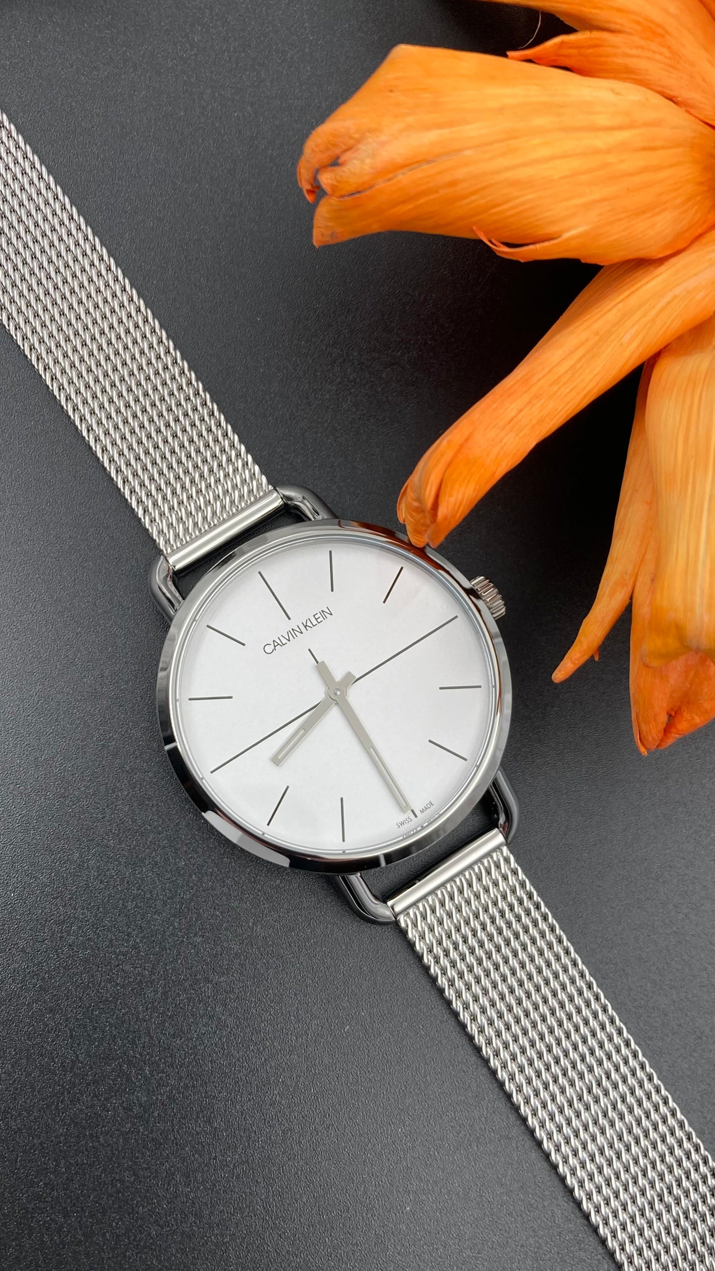 New Swiss Made CALVIN KLEIN Even Quartz White Dial Ladies Watch