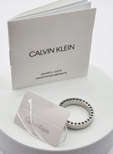 New CALVIN KLEIN HOOK KJ06MR040408 RING - SILVER - SIZE 57