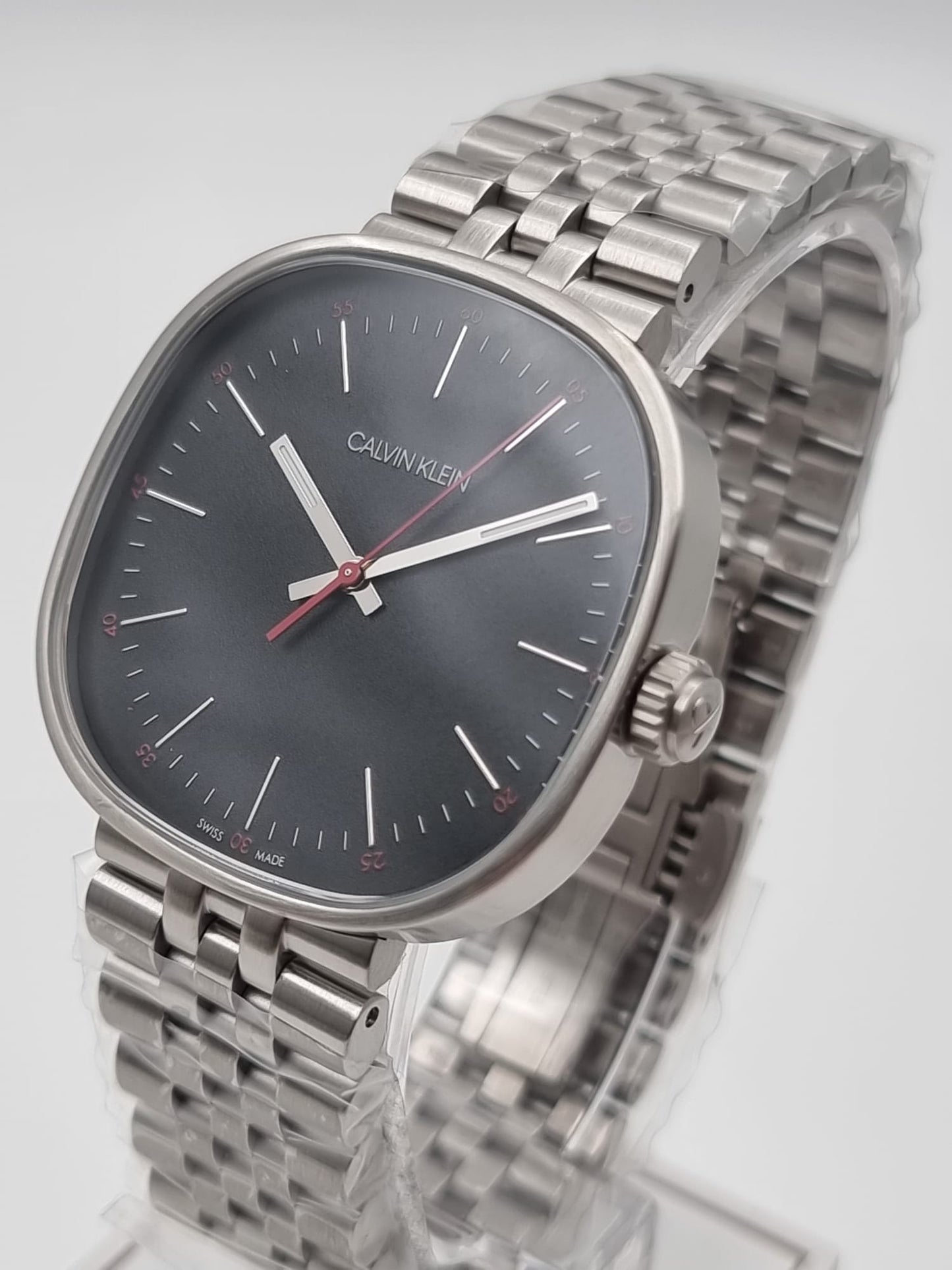 New Swiss Made CALVIN KLEIN Squarely Quartz Black Dial Men's Watch