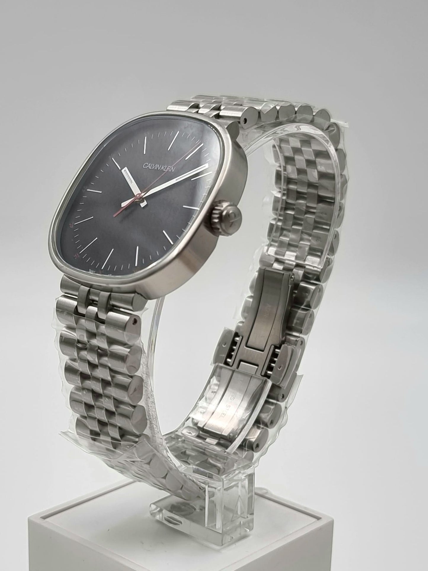 New Swiss Made CALVIN KLEIN Squarely Quartz Black Dial Men's Watch