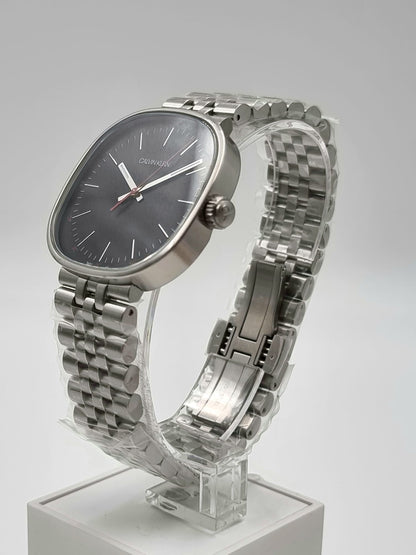 New Swiss Made CALVIN KLEIN Squarely Quartz Black Dial Men's Watch