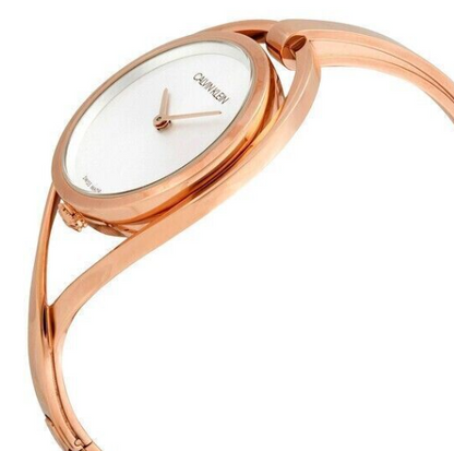 New Swiss Made CALVIN KLEIN Light Silver Dial Medium Ladies Quartz Watch