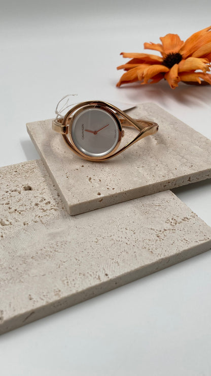 New Swiss Made CALVIN KLEIN Light Silver Dial Medium Ladies Quartz Watch