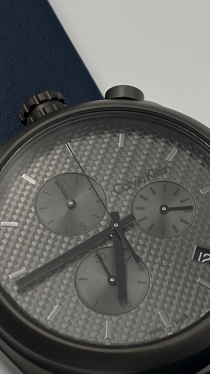 New Swiss Made CALVIN KLEIN Control Chronograph Grey Dial Men's Watch