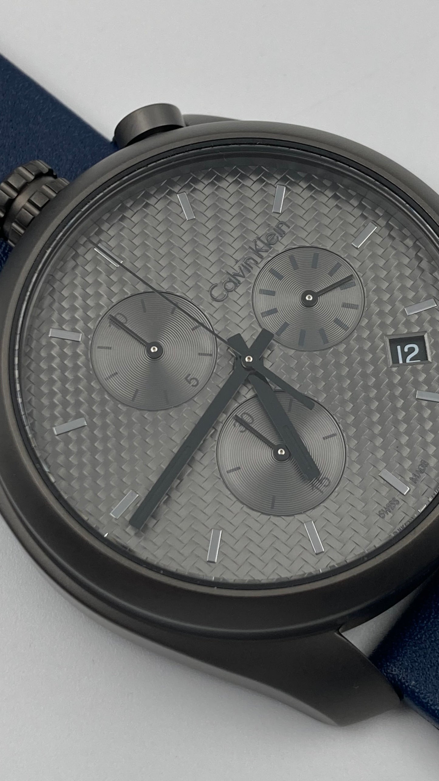 New Swiss Made CALVIN KLEIN Control Chronograph Grey Dial Men's Watch