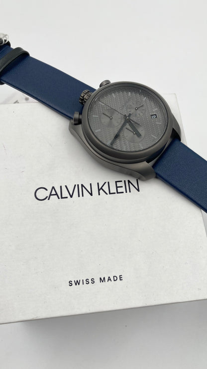 New Swiss Made CALVIN KLEIN Control Chronograph Grey Dial Men's Watch