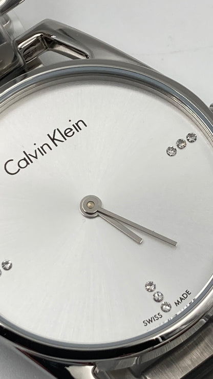 New Swiss Made CALVIN KLEIN Dainty Diamonds Silver Dial Ladies Watch