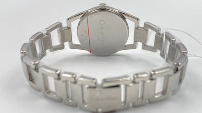 New Swiss Made CALVIN KLEIN Dainty Diamonds Silver Dial Ladies Watch