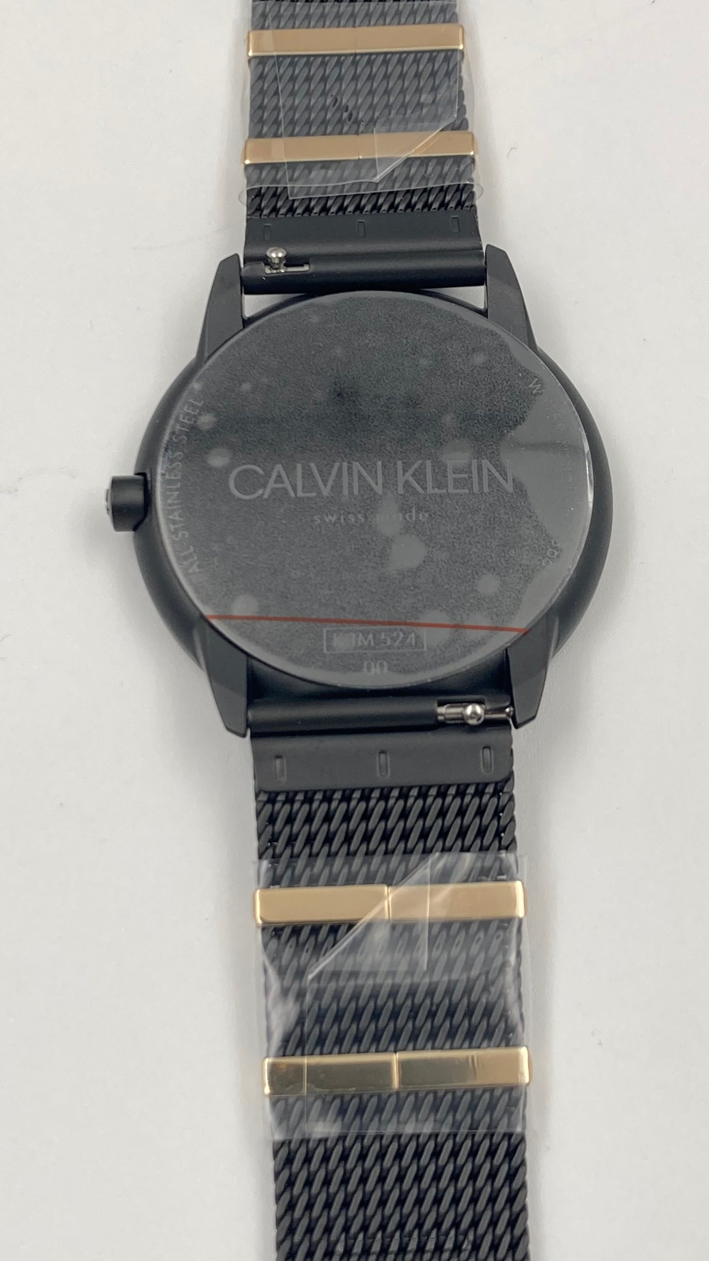 Neue, in der Schweiz hergestellte CALVIN KLEIN Minimal Quartz Damenuhr mit schwarzem Zifferblatt