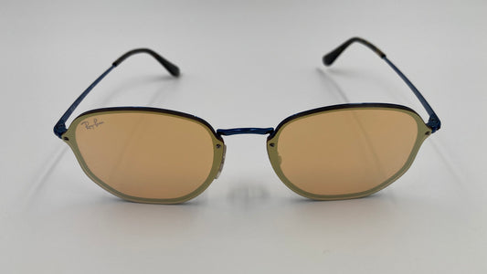 RAY BAN RB3579-N 9038/7J BLAZE HEXAGONAL SUNGLASSES - BLUE/DARK ORANGE MIRROR