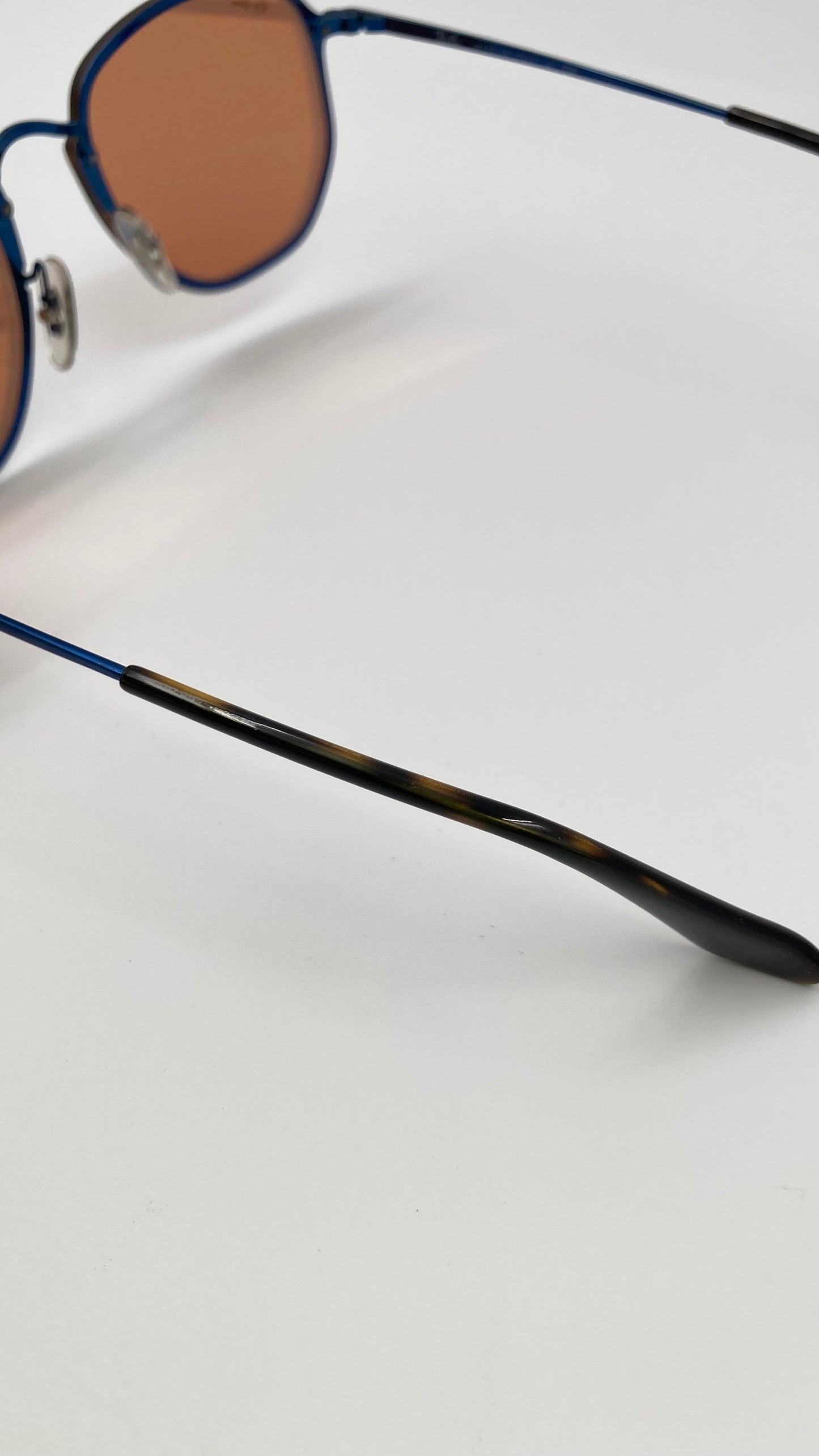 RAY BAN RB3579-N 9038/7J BLAZE HEXAGONAL SUNGLASSES - BLUE/DARK ORANGE MIRROR