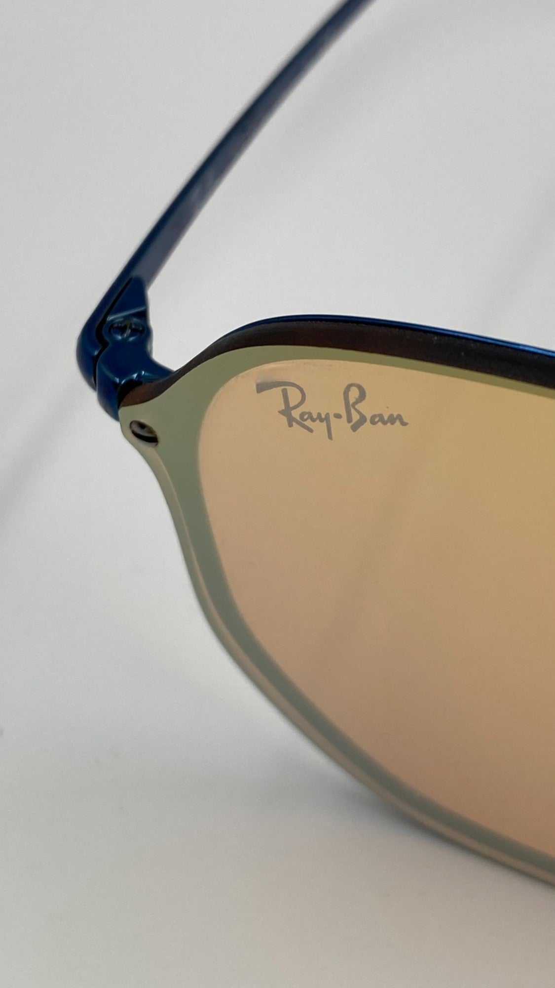 RAY BAN RB3579-N 9038/7J BLAZE HEXAGONAL SUNGLASSES - BLUE/DARK ORANGE MIRROR