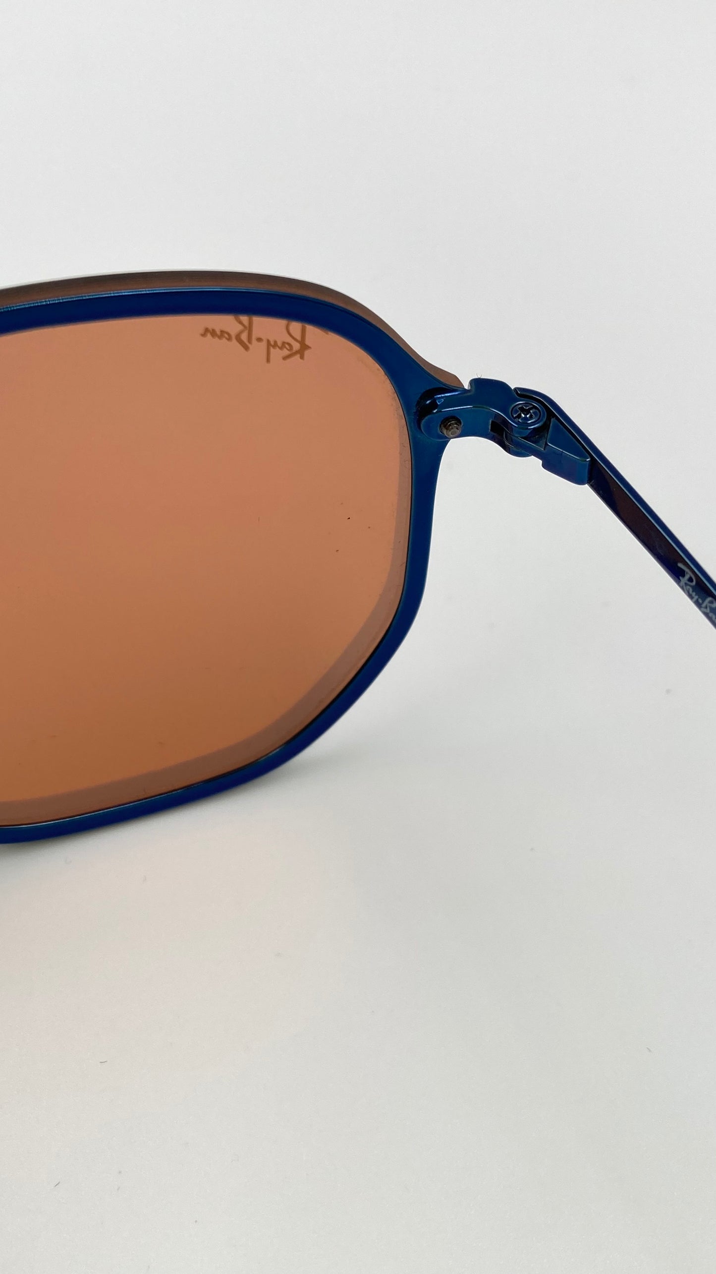 RAY BAN RB3579-N 9038/7J BLAZE HEXAGONAL SUNGLASSES - BLUE/DARK ORANGE MIRROR