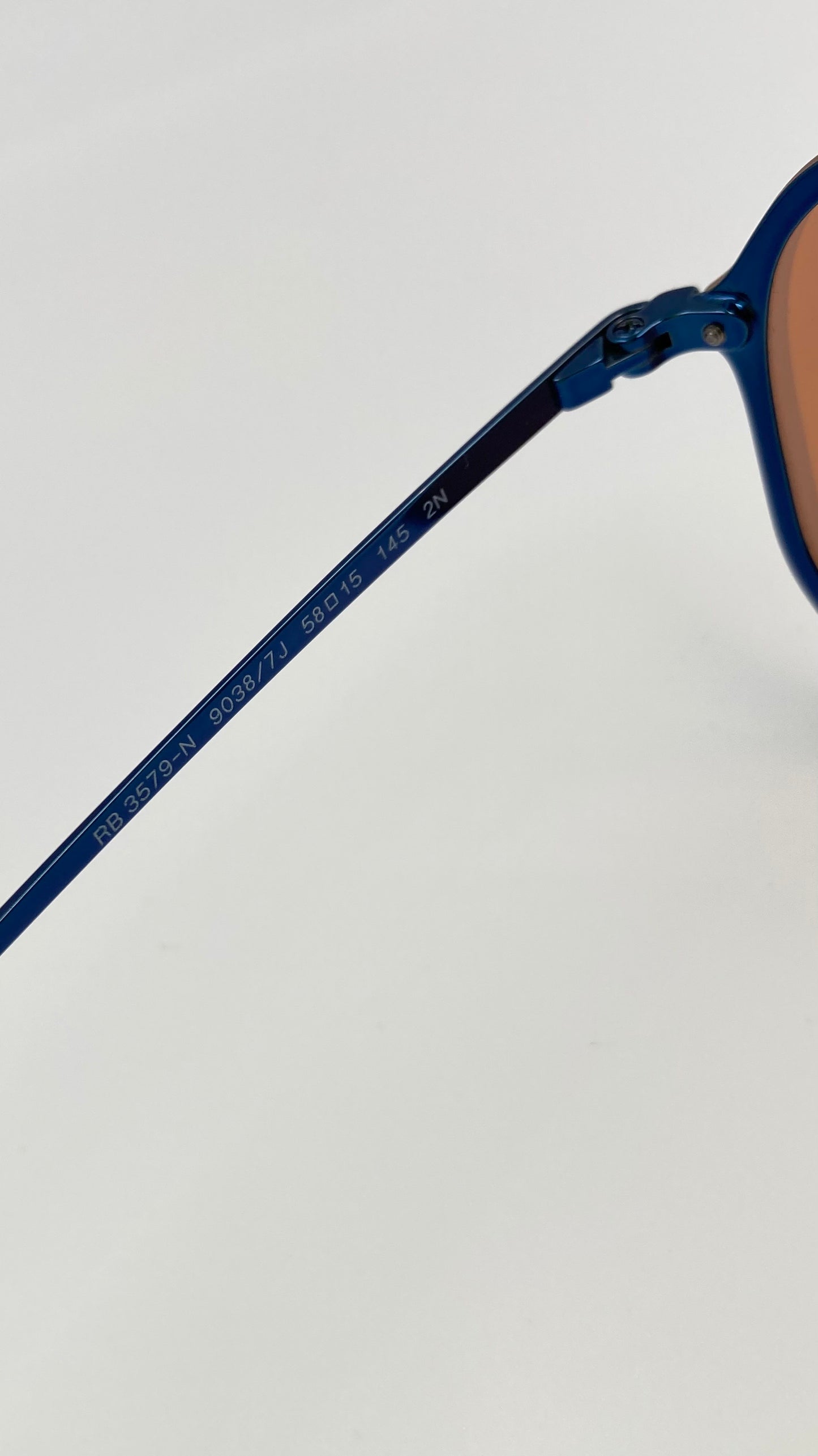 RAY BAN RB3579-N 9038/7J BLAZE HEXAGONAL SUNGLASSES - BLUE/DARK ORANGE MIRROR