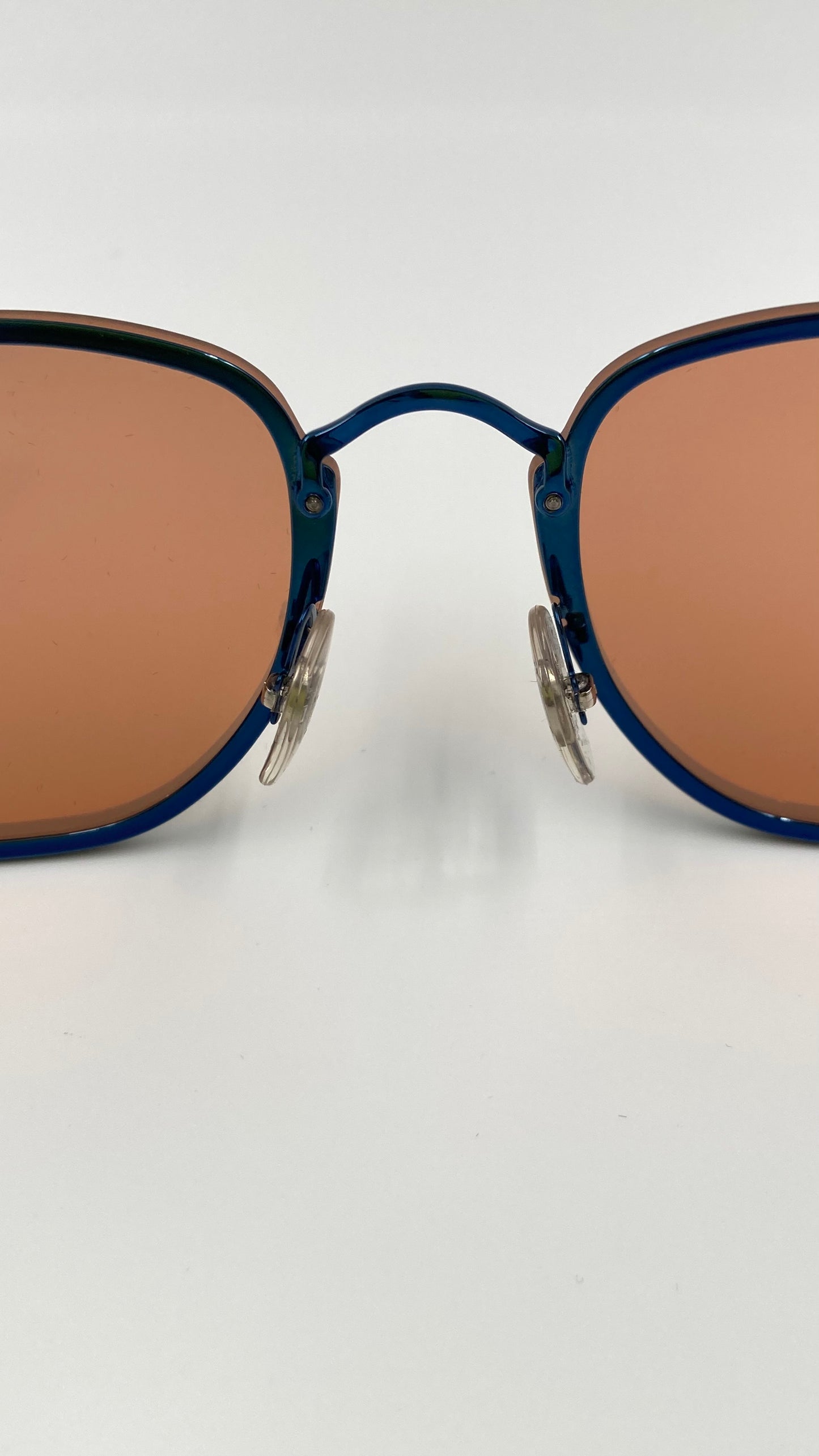 RAY BAN RB3579-N 9038/7J BLAZE HEXAGONAL SUNGLASSES - BLUE/DARK ORANGE MIRROR