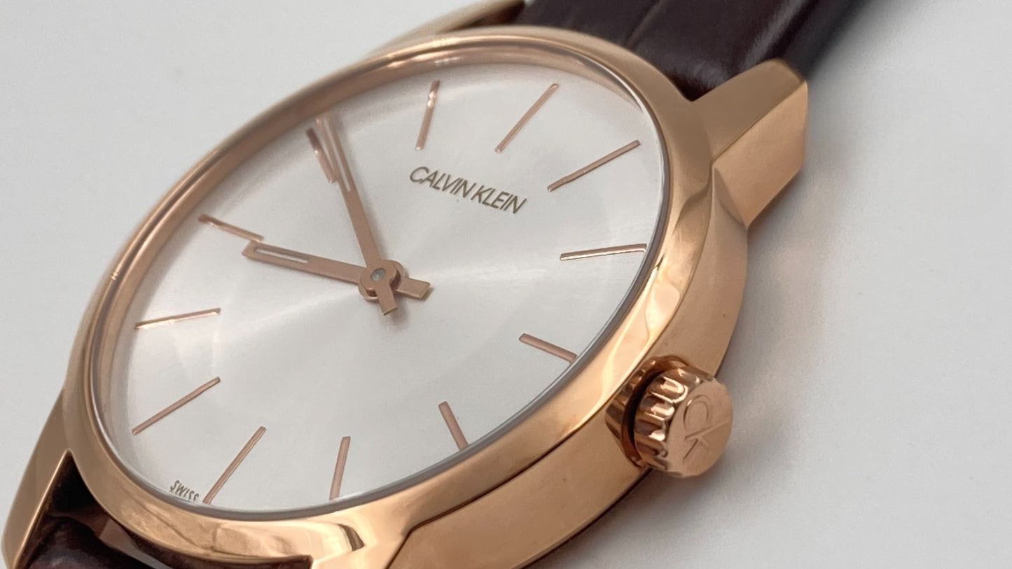 New Swiss Made CALVIN KLEIN City Quartz Silver Dial Ladies Watch