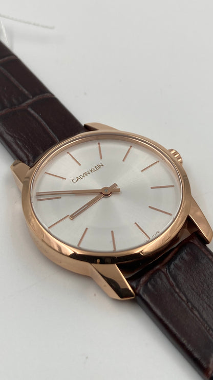 New Swiss Made CALVIN KLEIN City Quartz Silver Dial Ladies Watch