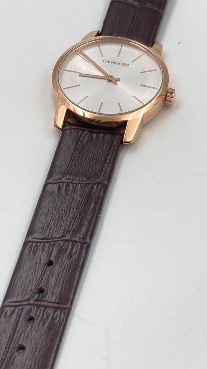 New Swiss Made CALVIN KLEIN City Quartz Silver Dial Ladies Watch