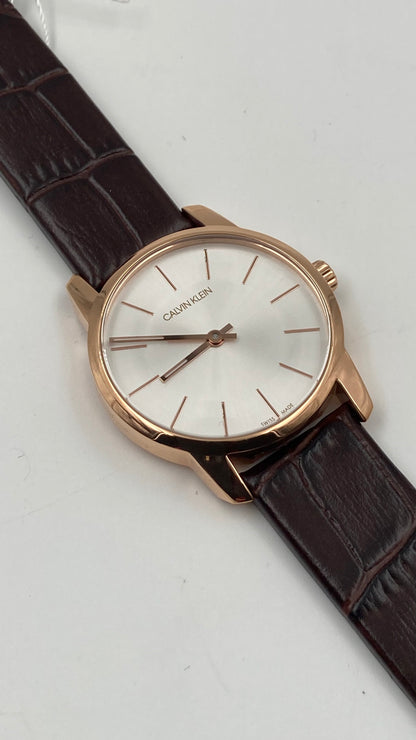 New Swiss Made CALVIN KLEIN City Quartz Silver Dial Ladies Watch