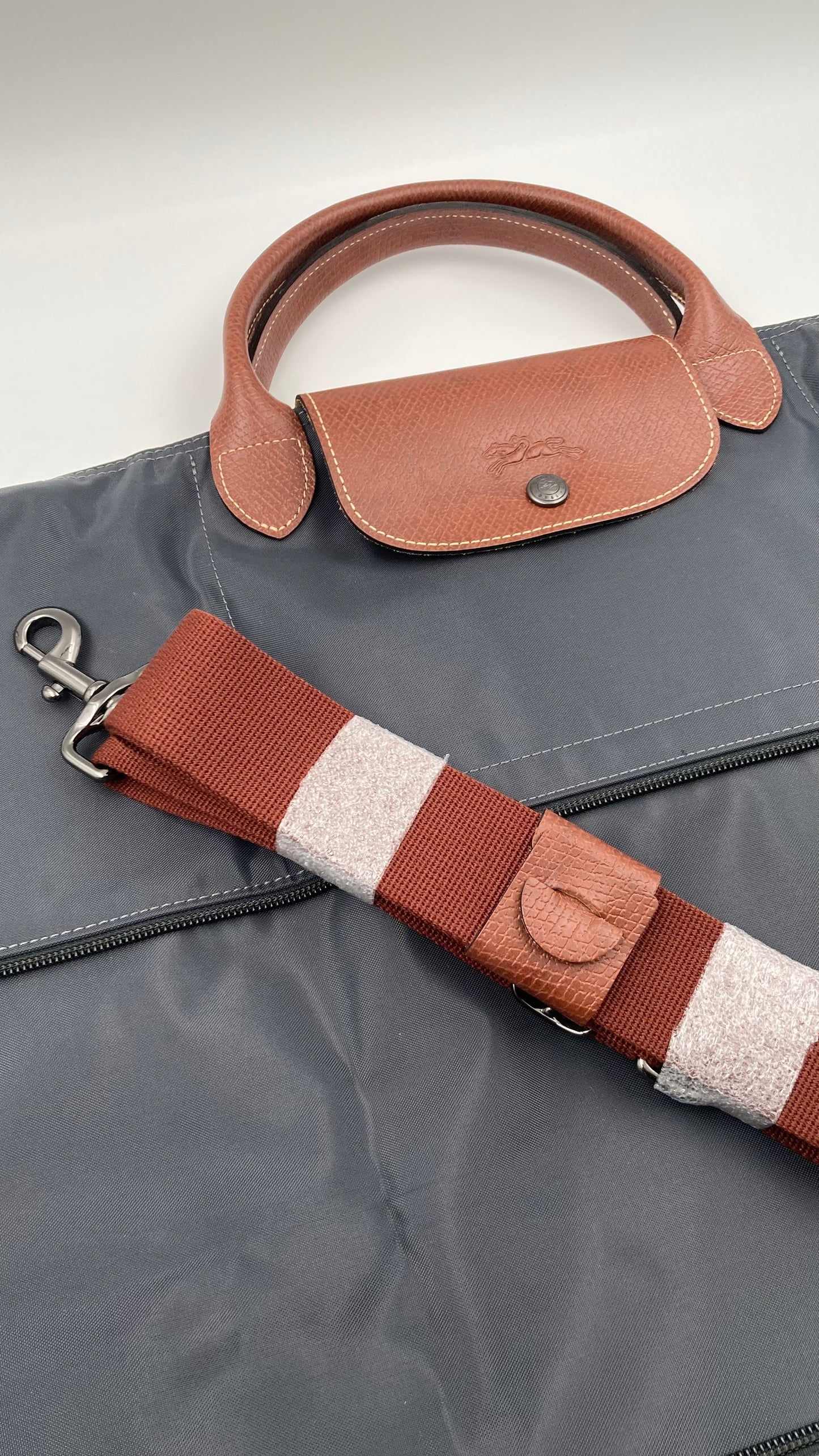 LONGCHAMP LE PLIAGE ERWEITERBARE REISETASCHE, GROSS - GUNMETAL